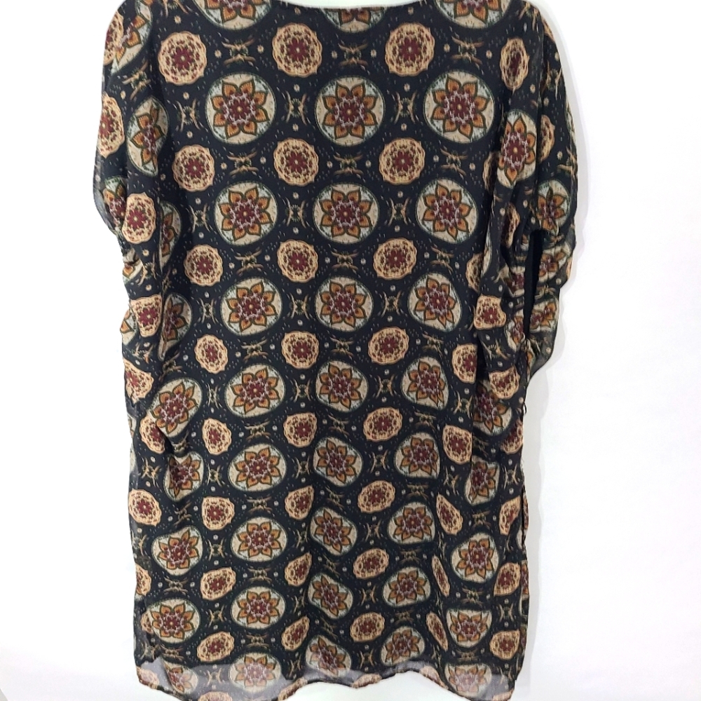 Entro Women's Size Medium M Mini Dress Black with Circular Design Office‎ - Picture 9 of 11